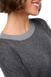 Cashmere & Cotton ladies round necks stormie black grey marl m